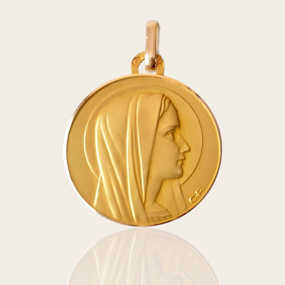 Médaille vierge Perroud or jaune 750 16 mm