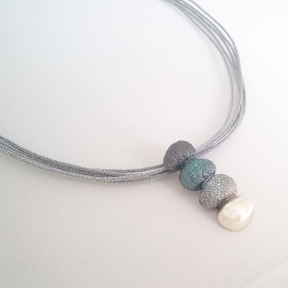 Pendentif Concept émaux gris argent 925 Arior