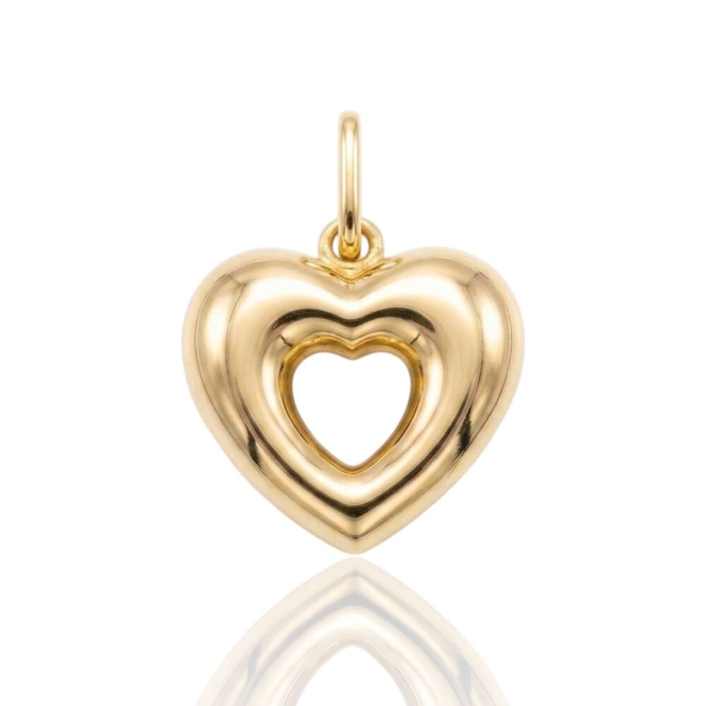 Pendentif coeur ouvert or jaune 750