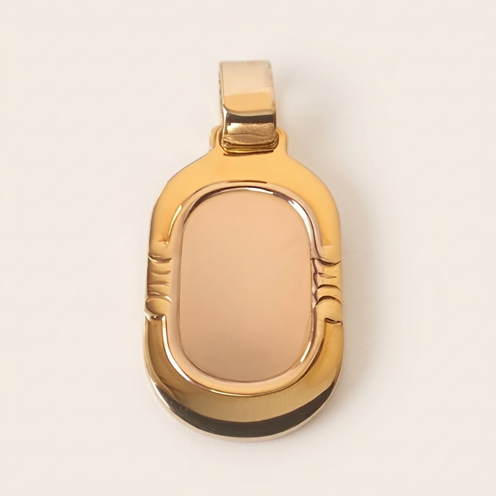 Oval plaque for men, 2 gold 750