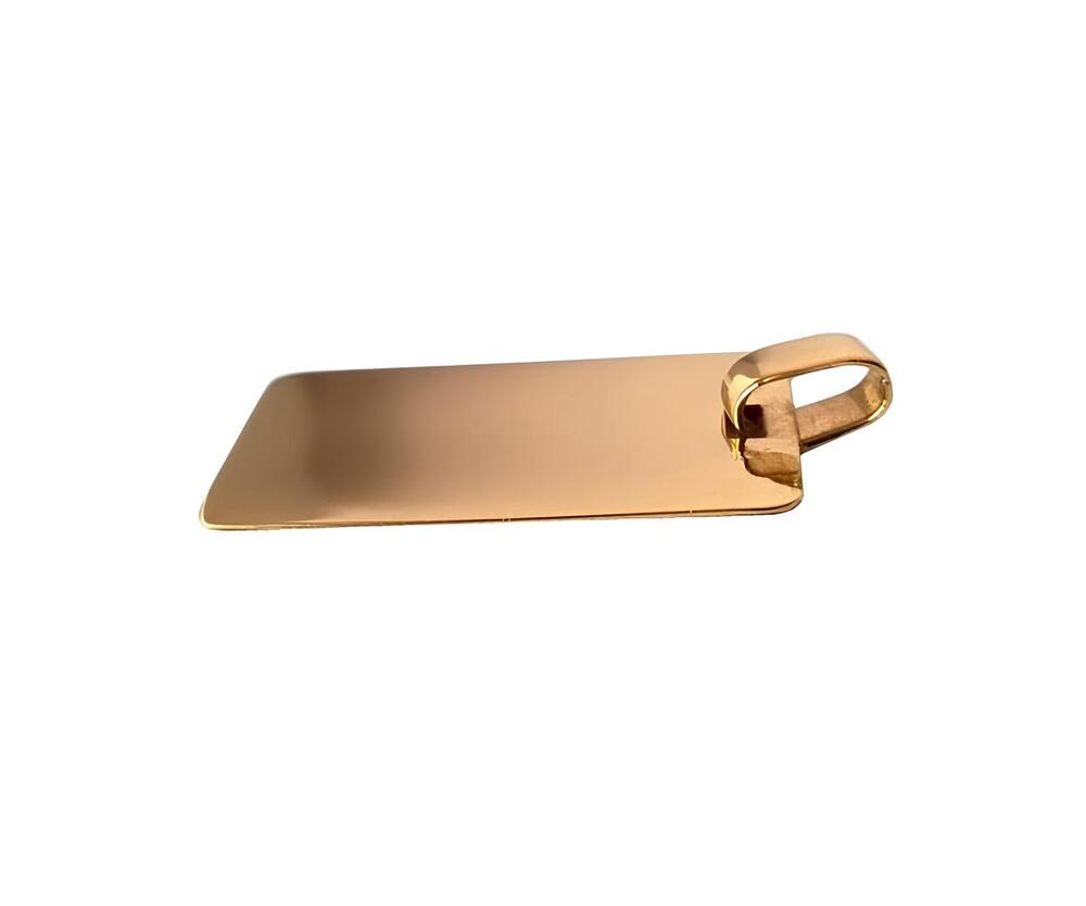 Rectangular plaque for men, 3 gold 750