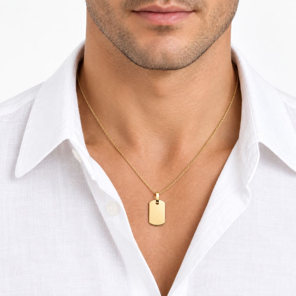 Plaque tonneau pour homme or jaune 750