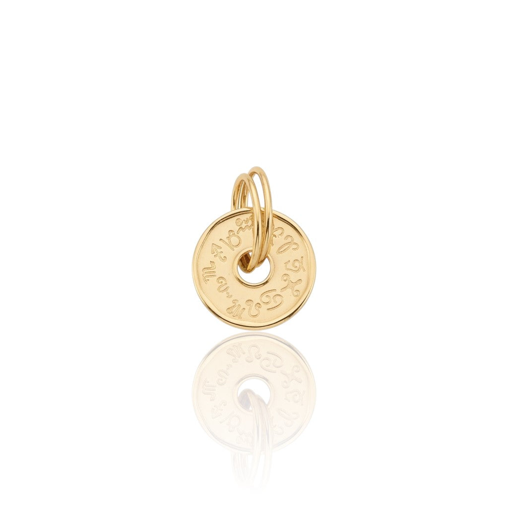 Pendentif rond zodiaques or jaune 750