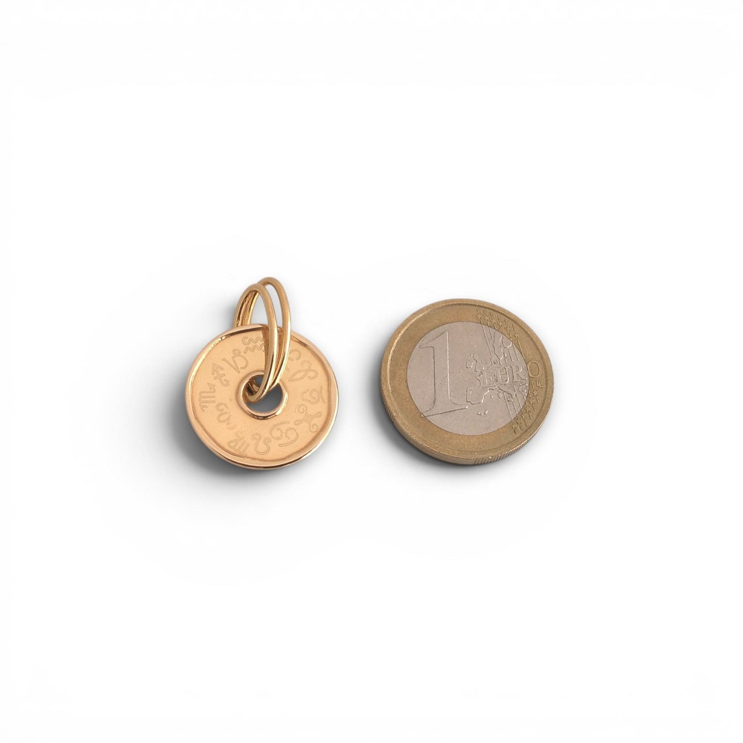 Pendentif rond zodiaques or jaune 750